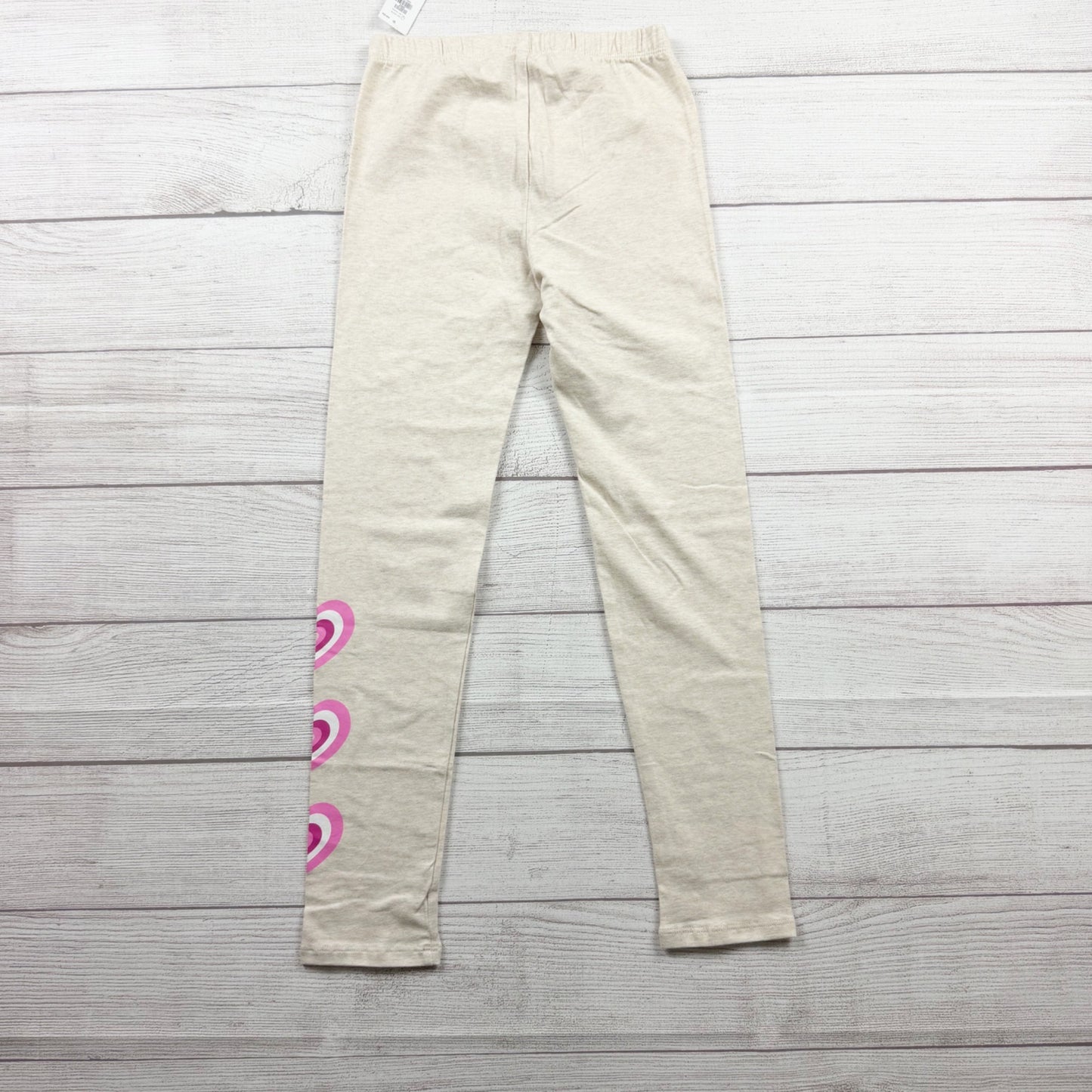 Gap Kids Cotton Blend Leggings Girls Elastic Waist Heart Print Graphic NWT M 8