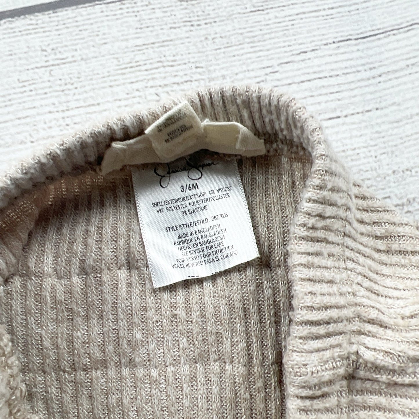 Jessica Simpson Baby Girl Ruffle Butt Ribbed Leggings Beige Taupe 3-6 Months