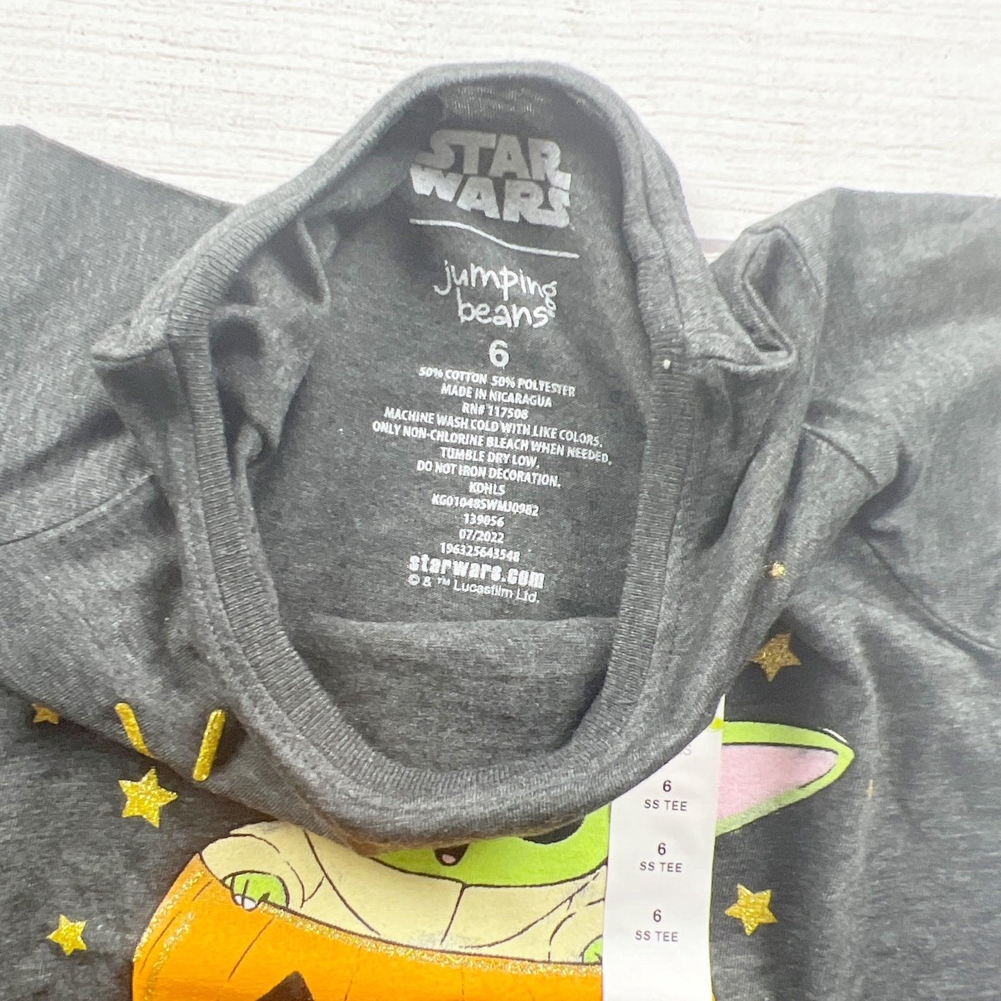 Star Wars Jumping Beans Girls Short Sleeve Halloween T-Shirt Pumpkin NWT 6