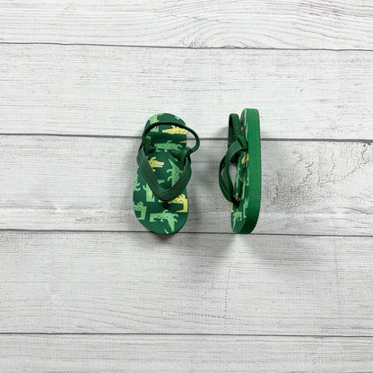 Cat & Jack Toddler Flip Flops Alligator Crocodile Print Sandals Summer 5-6