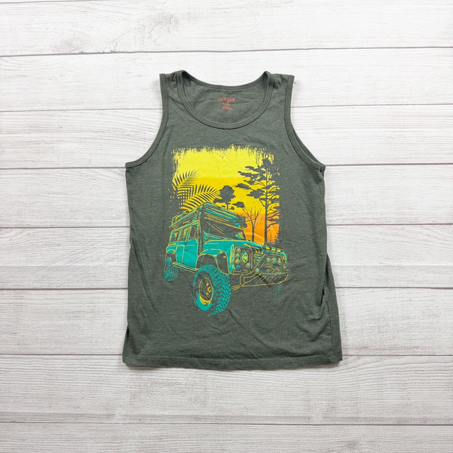 Cat & Jack Kids Adventure Graphic Tank Lightweight Sleeveless Shirt M 8-10