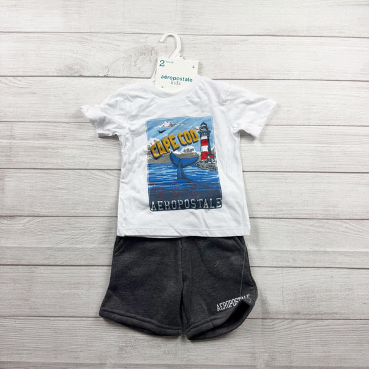 Aeropostale Kids Boys 2-Piece Outfit Set Cape Cod Graphic Tee + Shorts NWT 4