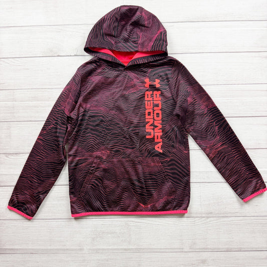 Under Armour Youth ColdGear Hoodie Black Neon Pink Loose Fit L