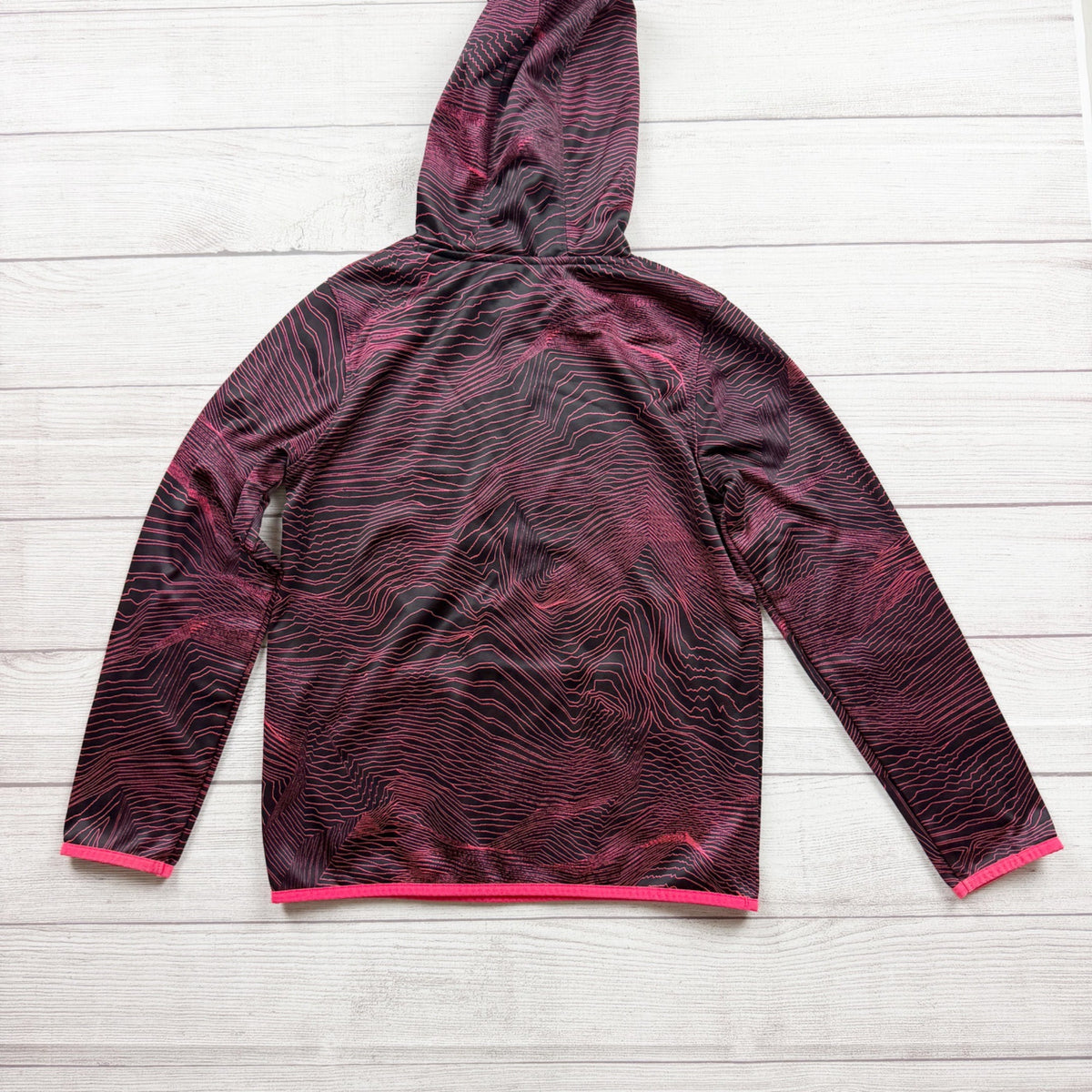Under Armour Youth ColdGear Hoodie Black Neon Pink Loose Fit L