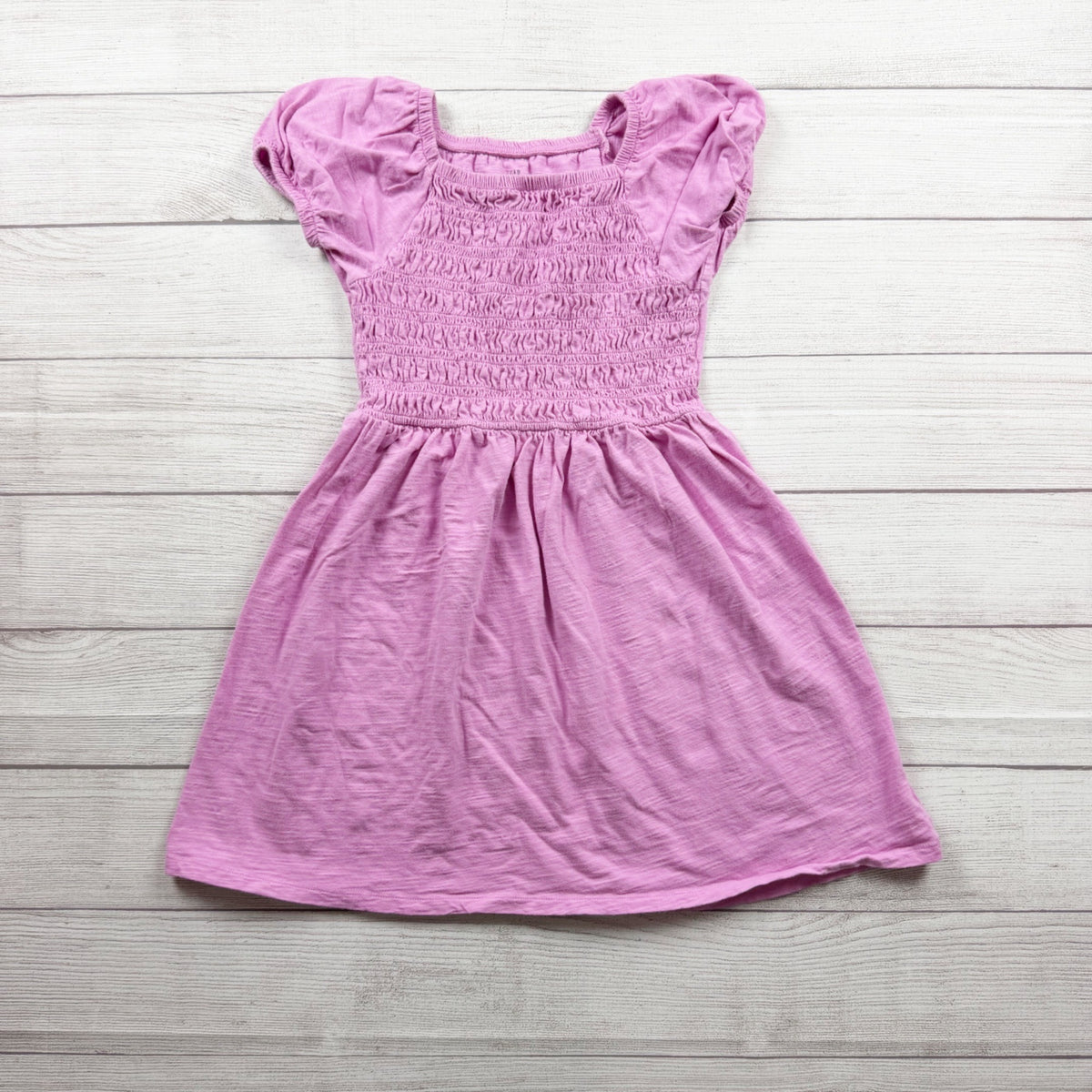 Gap Kids Purple Pink Puff Sleeve Shirred Dress Girls Lightweight Cotton L 10