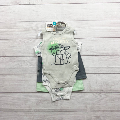 Star Wars Mandalorian Baby 4-Piece Outfit Set Bodysuits Shorts NWT 6-9 Months