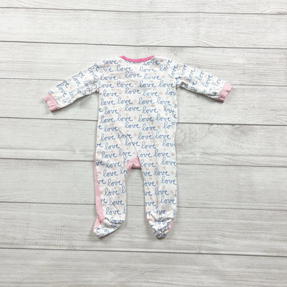 Koala Baby Pink Giraffe Infant Footed Long Sleeve Snap Pajamas 3-6 Months