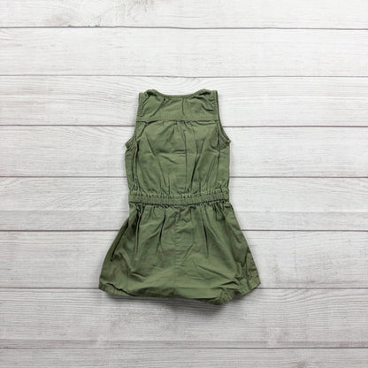 Old Navy Baby Girl Utility Romper Olive Green Sleeveless 12-18 Months
