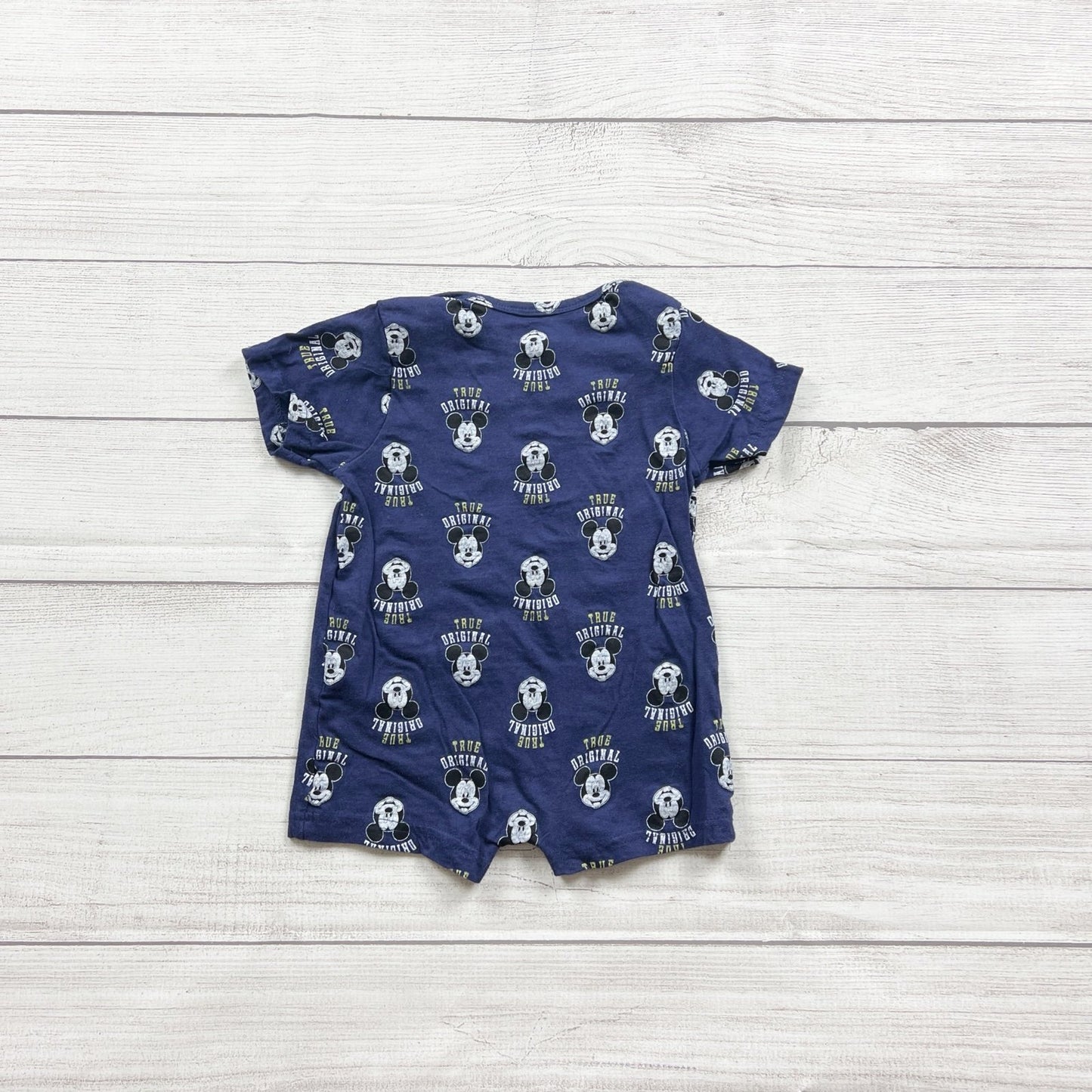 Disney Baby Mickey Mouse Romper “True Original” Print One Piece 18-24 Months