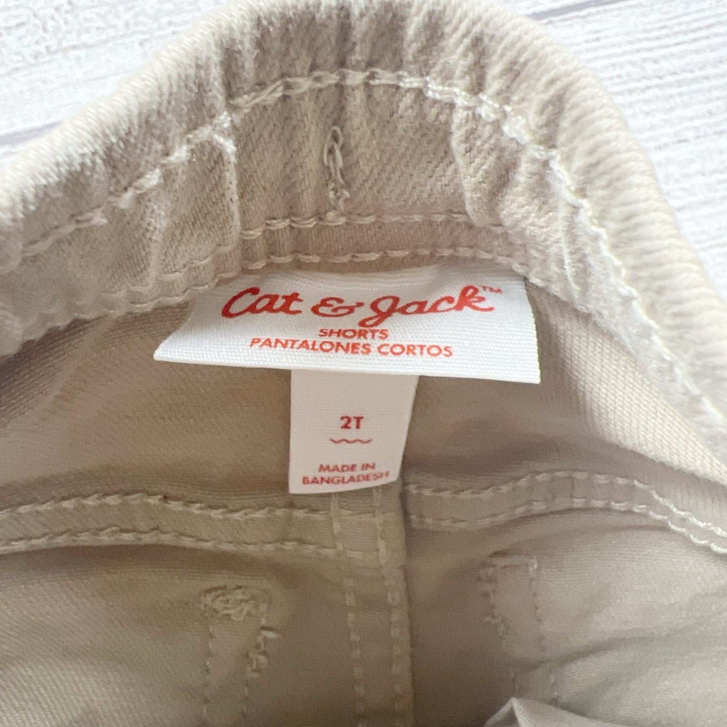 Cat & Jack Toddler Shorts Khaki Tan Roll Cuff Drawstring Pull On 2T