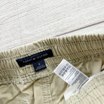 Tommy Hilfiger Boys Beige Cargo Jogger Pants Elastic Waist Durable Cotton 8