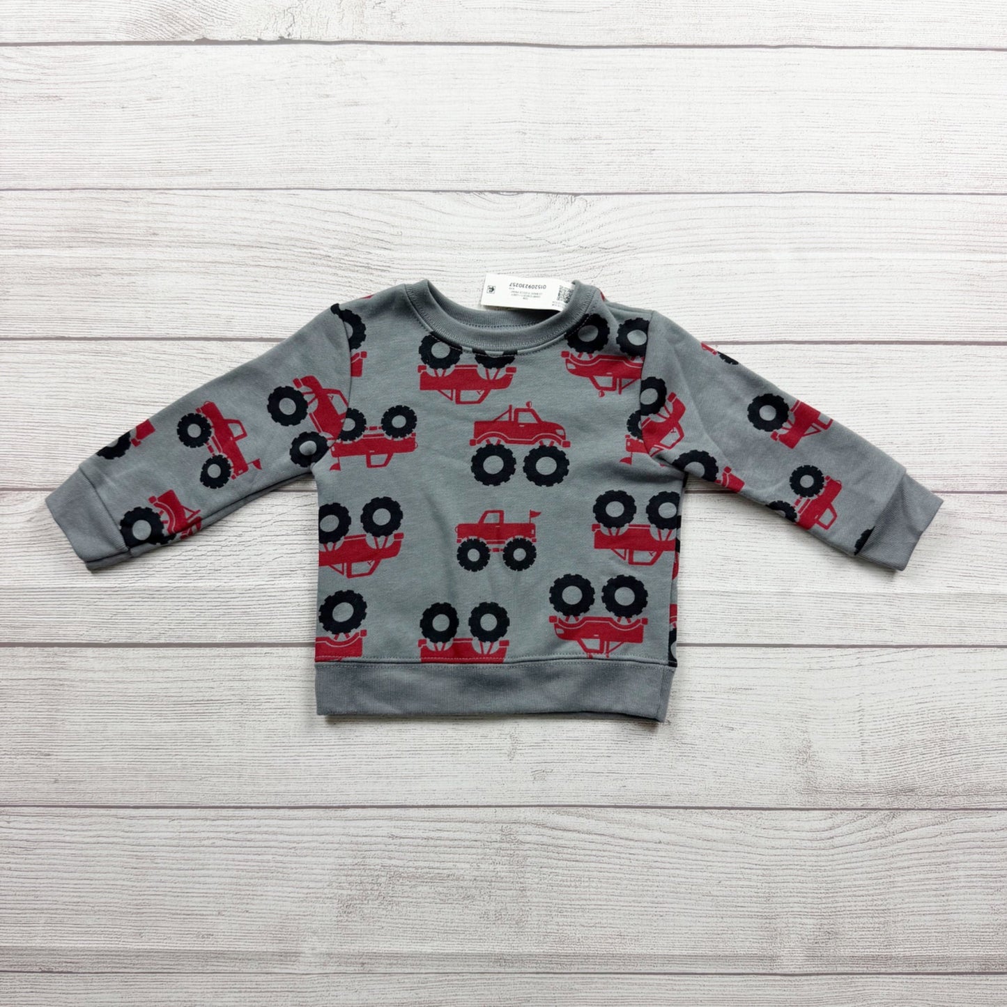 Garanimals Baby Boys Long Sleeve Crewneck Monster Truck Print NWT 9-12 Months