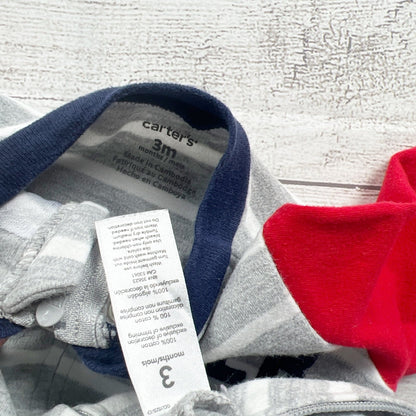 Carter's Baby Boy "Little Brother" Striped Pajama Footed Sleeper 0-3 Months