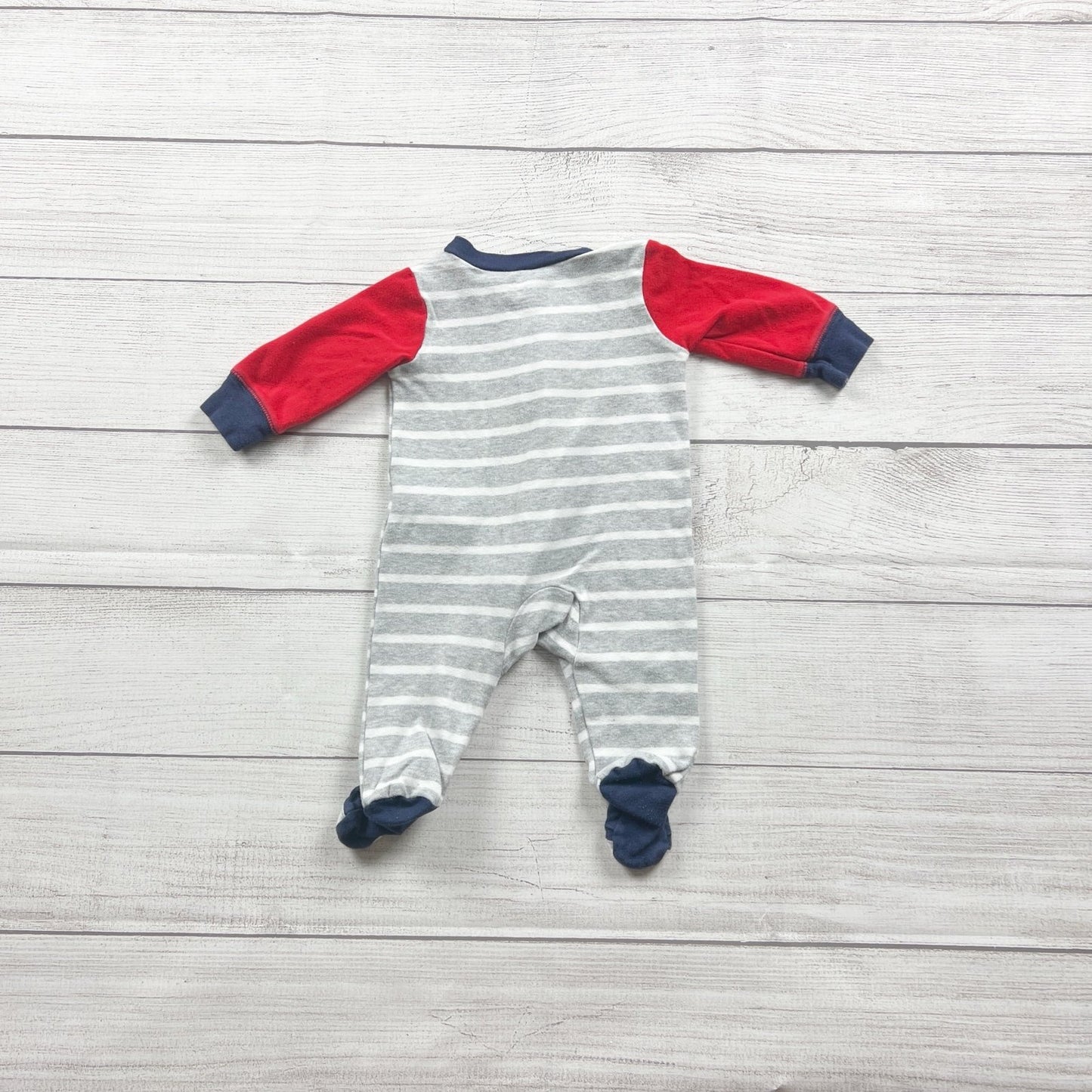 Carter's Baby Boy "Little Brother" Striped Pajama Footed Sleeper 0-3 Months