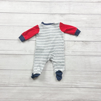 Carter's Baby Boy "Little Brother" Striped Pajama Footed Sleeper 0-3 Months