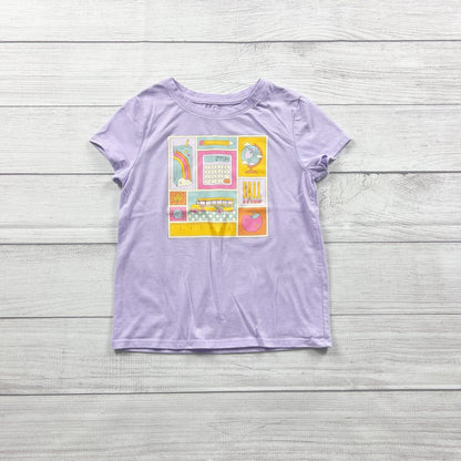 Cat & Jack Girls T-Shirt Purple Back to School Graphic Tee S 6-7