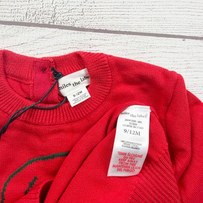 Miles The Label Santa Baby Sweater Organic Cotton Holiday Knit NWT 9-12 Months