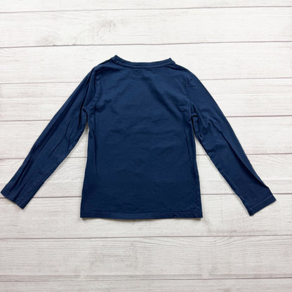 H&M Boys Navy Long Sleeve Big Bro Graphic Tee Cotton Blend 6-8