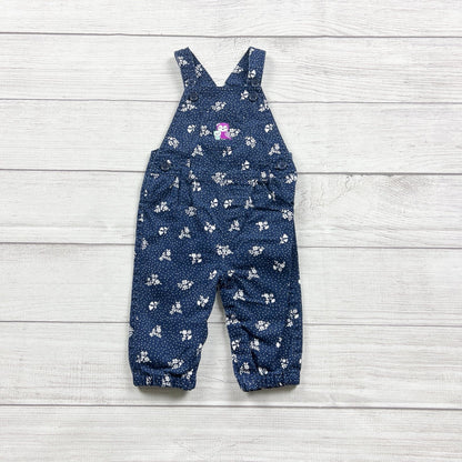 Just One You By Carter’s Infant Girls’ Blue Floral Print Overalls Size 3-6 Months