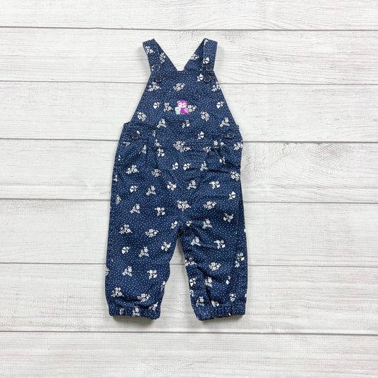 Just One You By Carter’s Infant Girls’ Blue Floral Print Overalls Size 3-6 Months