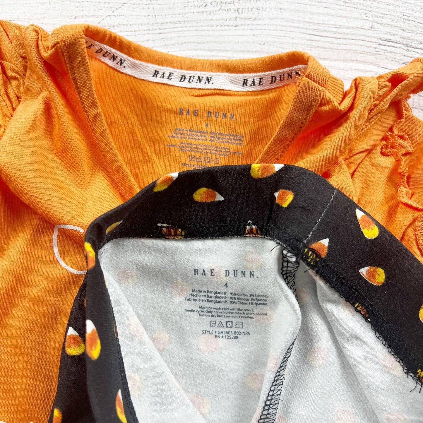 Rae Dunn Girls "Cutest Little Pumpkin" Halloween Outfit Candy Leggings NWT 4