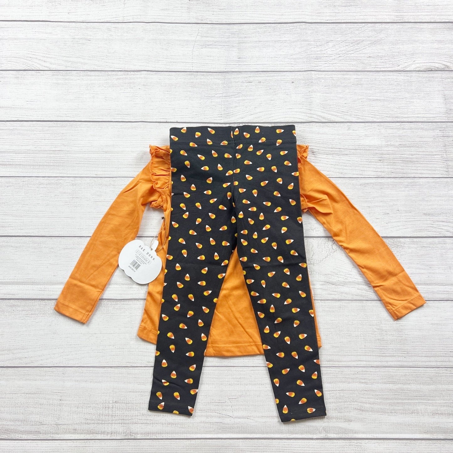 Rae Dunn Girls "Cutest Little Pumpkin" Halloween Outfit Candy Leggings NWT 4