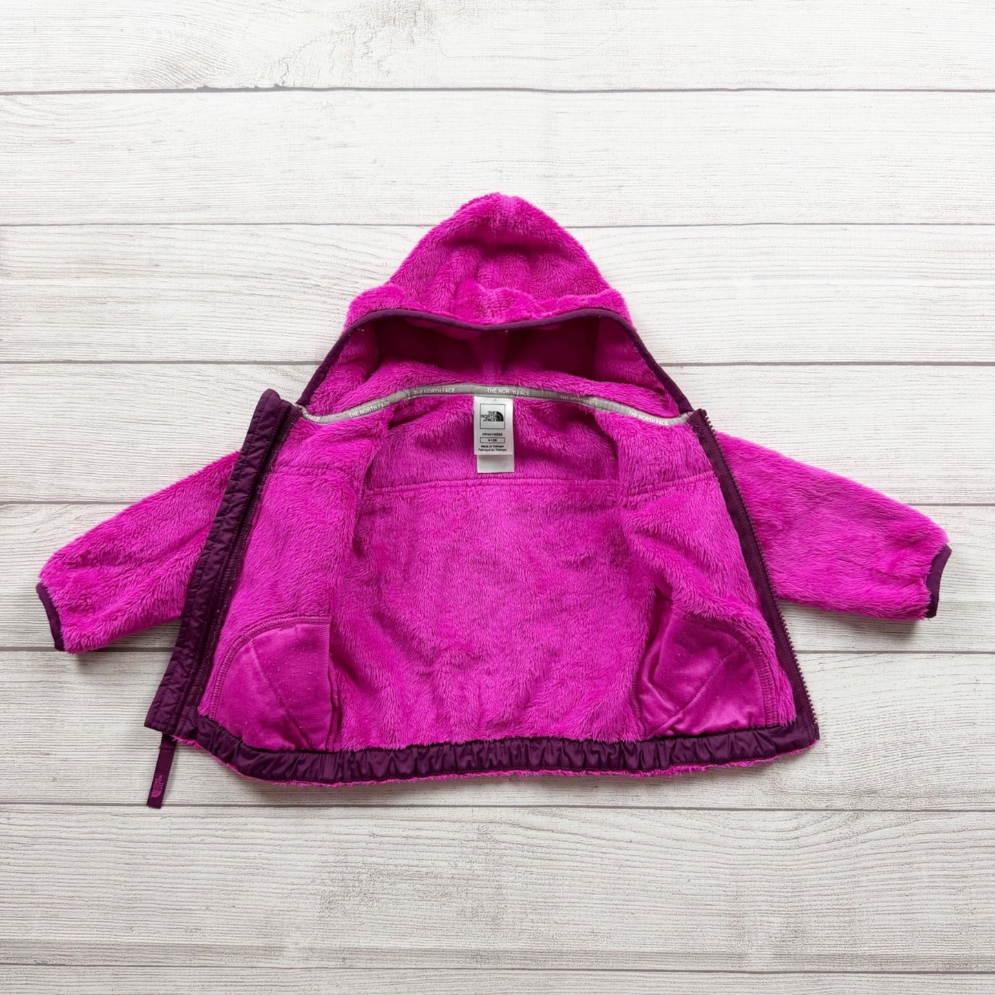 The North Face Infant Full Zip Hooded Fleece Jacket Warm Coat 6-12 Months