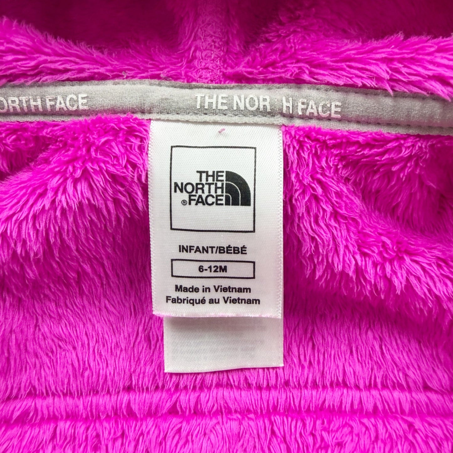 The North Face Infant Full Zip Hooded Fleece Jacket Warm Coat 6-12 Months