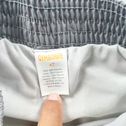 Gymboree Boys Swim Trunks Gray Tropical Print Board Shorts Mesh Lined 4T