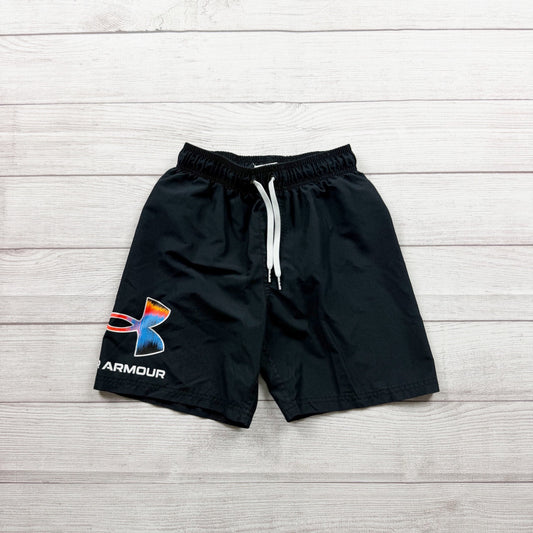 Under Armour Boys Swim Shorts Black Elastic Waistband Mesh Lining 10-12