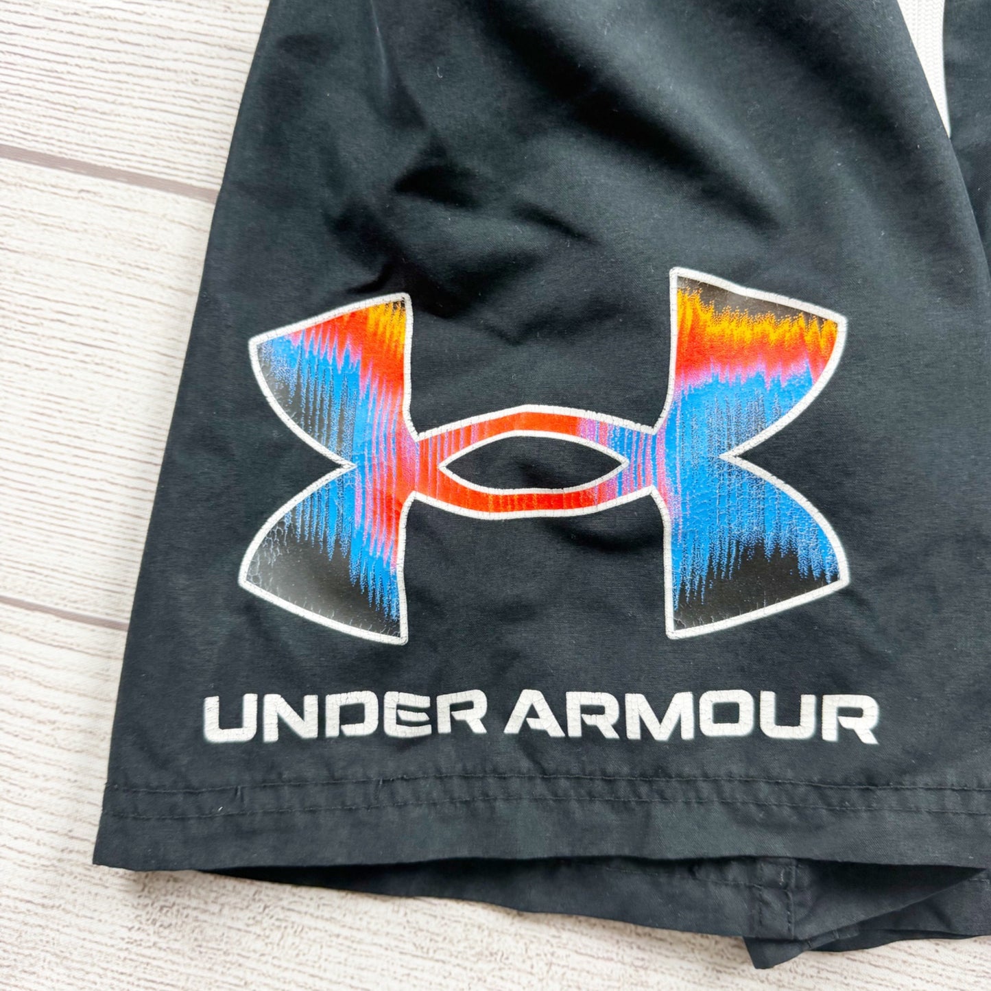 Under Armour Boys Swim Shorts Black Elastic Waistband Mesh Lining 10-12