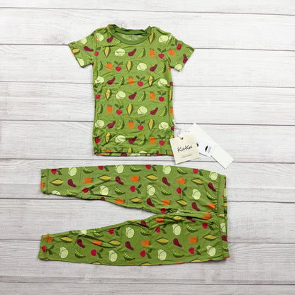 Kickee Pants Toddler Pajama Set Veggie Print Bamboo Viscose 2-Piece NWT 4T