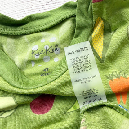 Kickee Pants Toddler Pajama Set Veggie Print Bamboo Viscose 2-Piece NWT 4T