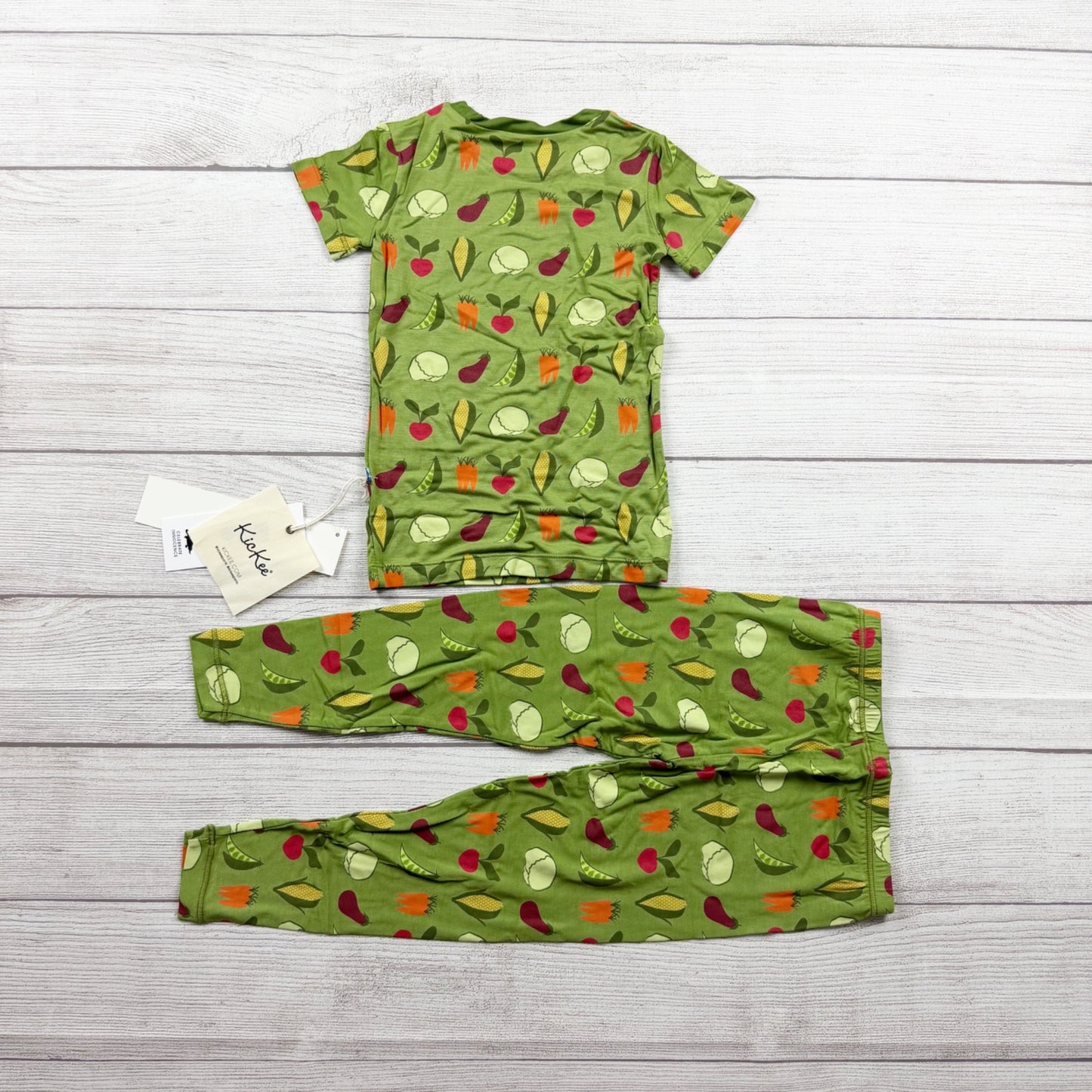 Kickee Pants Toddler Pajama Set Veggie Print Bamboo Viscose 2-Piece NWT 4T