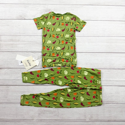 Kickee Pants Toddler Pajama Set Veggie Print Bamboo Viscose 2-Piece NWT 4T