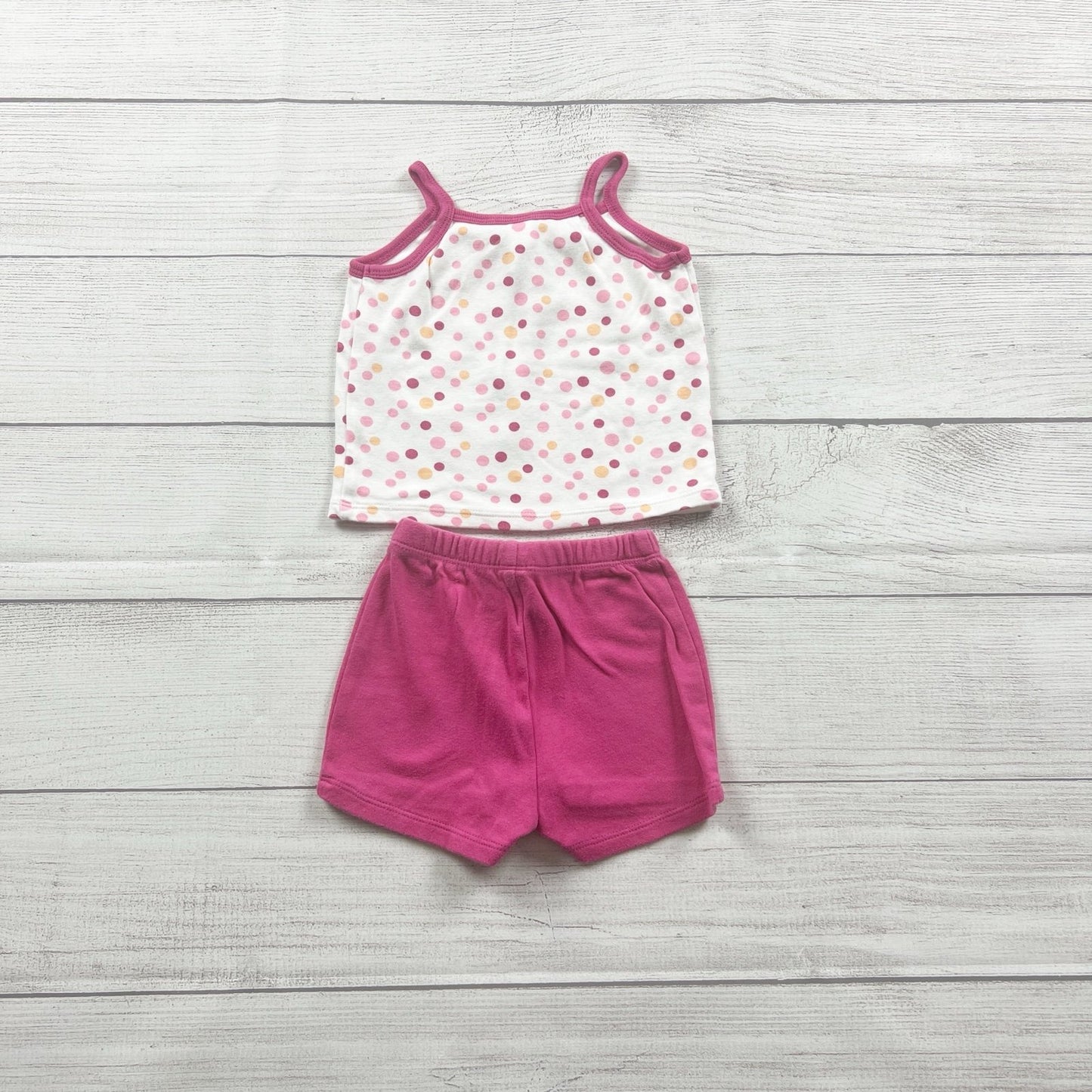 Baby Gap 2 Piece Outfit Set Polka Dot Tank Top + Pink Shorts 3-6 Months