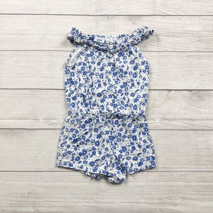 Children's Place Blue Floral Sleeveless Romper Girls 2T