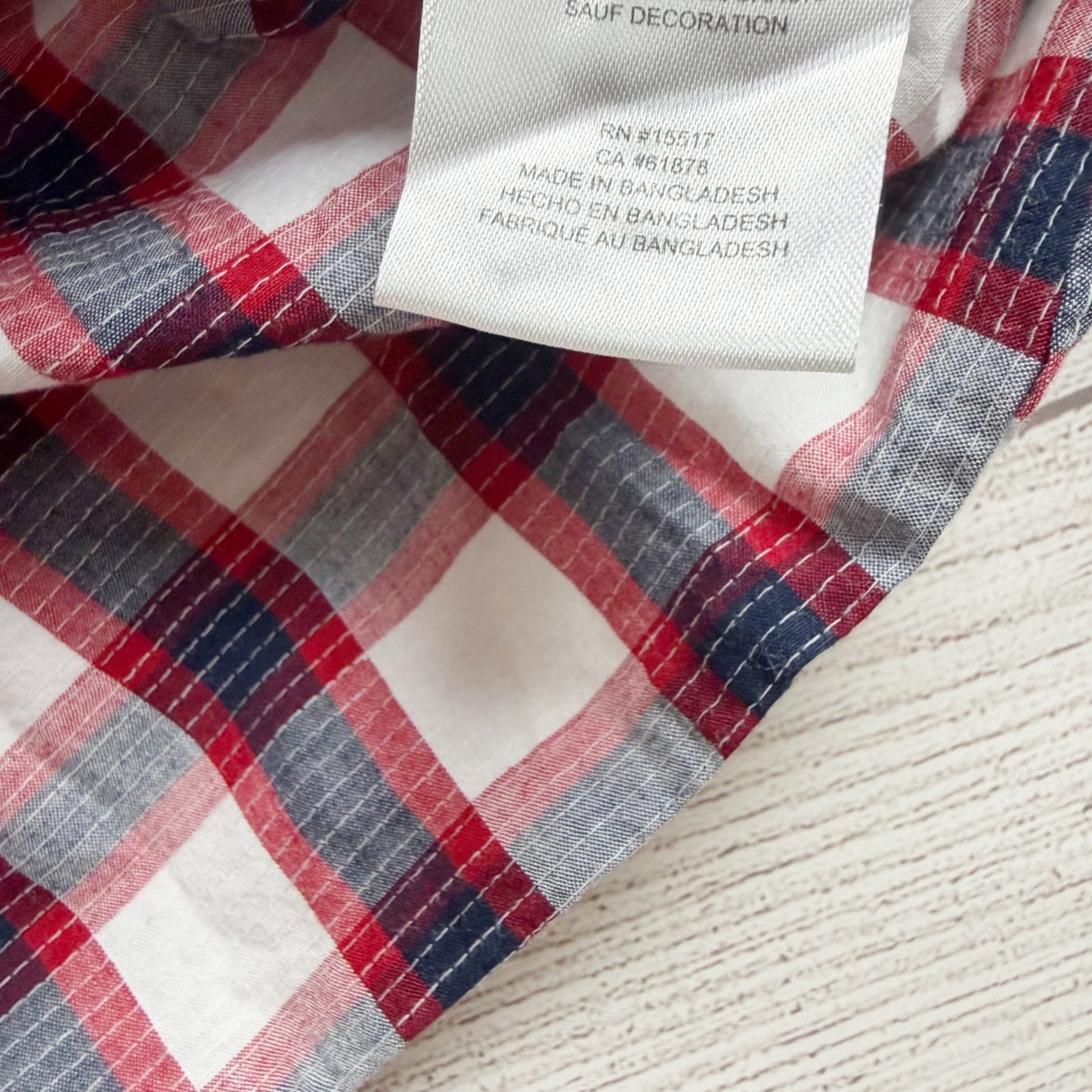 Ben Sherman Boys Red Plaid Button Up Short Sleeve Shirt 3T