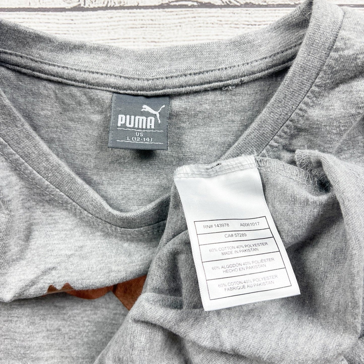 Puma Girls Sleeveless Gray Tank Top Rose Gold Logo L 12-14