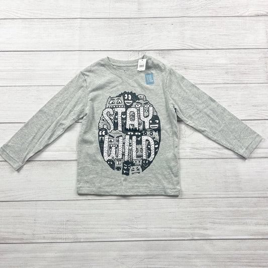 Baby Gap Boys Long Sleeve Shirt Gray Stay Wild Graphic Tee NWT 4T
