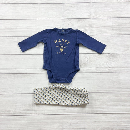 Carter's Baby Girl Long Sleeve Bodysuit Pants Outfit Set 3-6 Months