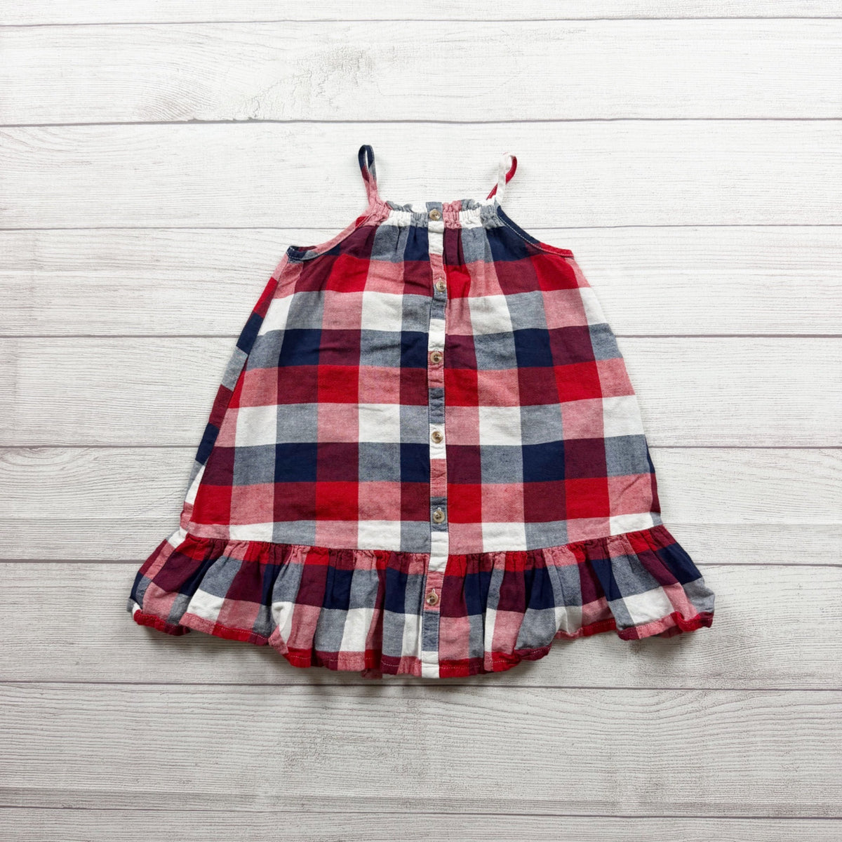 Old Navy Toddler Girls Plaid Button Front Sleeveless Dress 3T