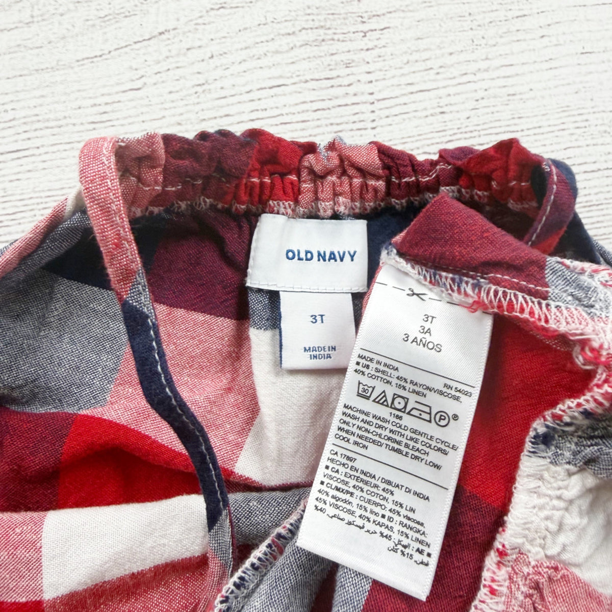 Old Navy Toddler Girls Plaid Button Front Sleeveless Dress 3T