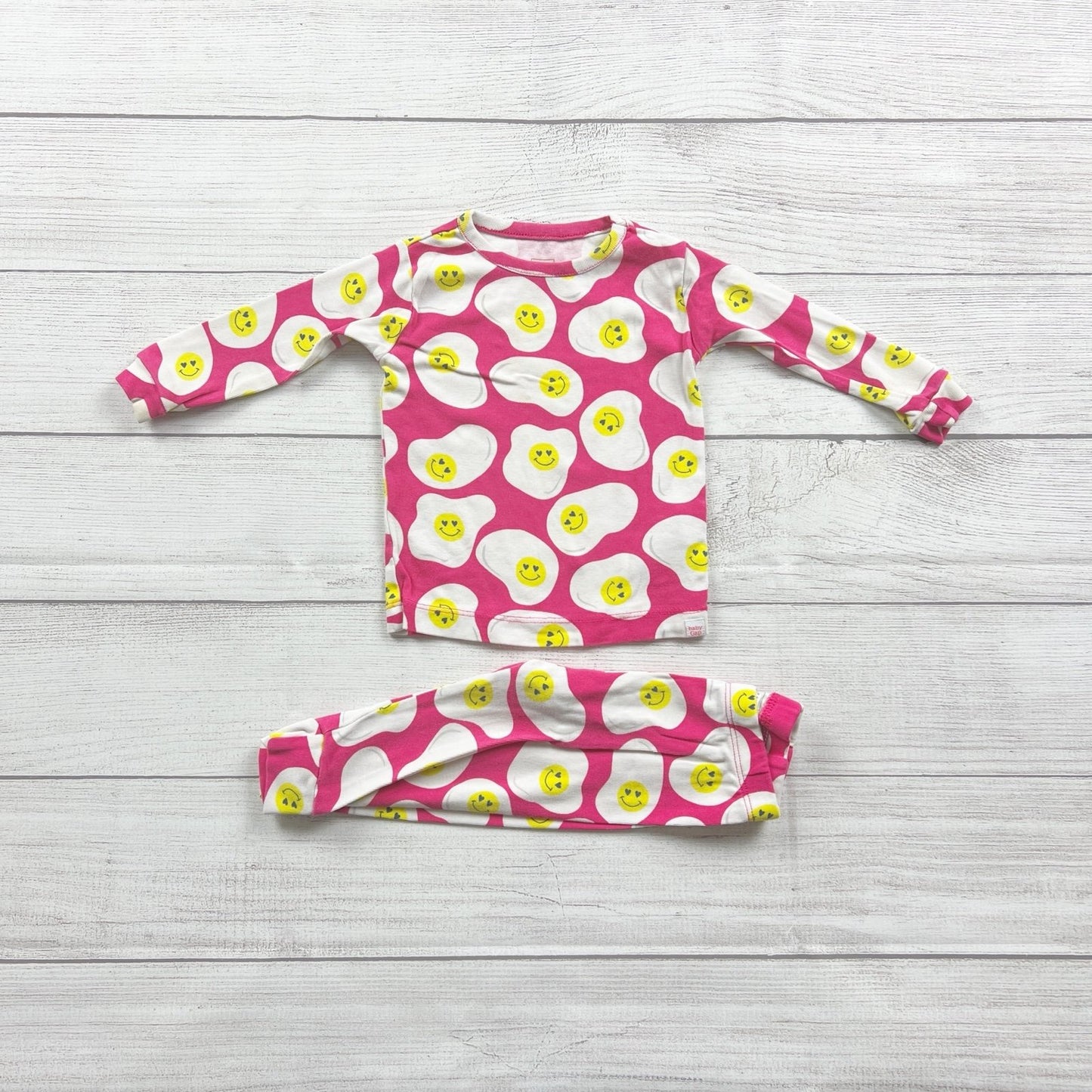 Baby Gap Smiley Face Egg Print Long Sleeve Pajamas Set 6-12 Months