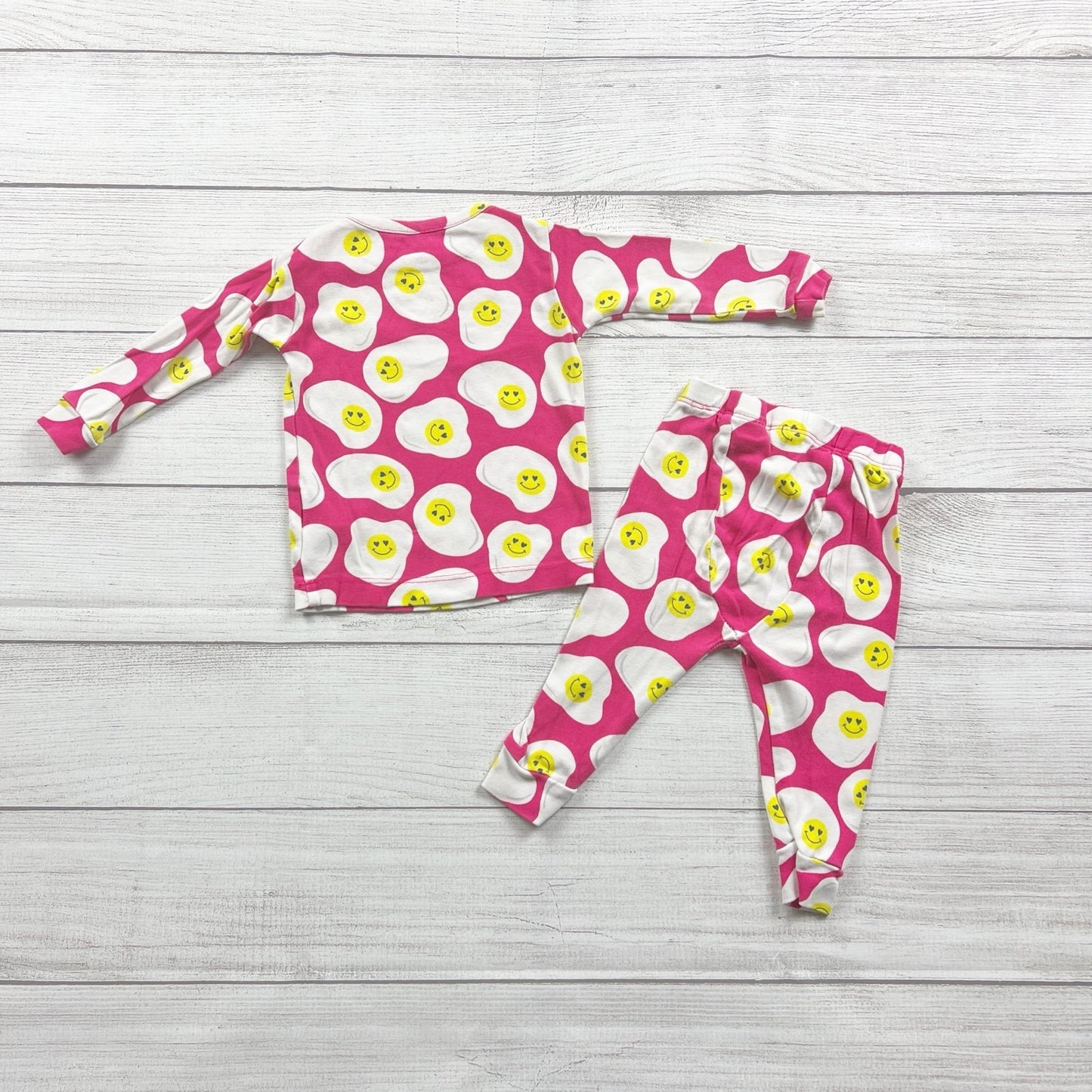 Baby Gap Smiley Face Egg Print Long Sleeve Pajamas Set 6-12 Months