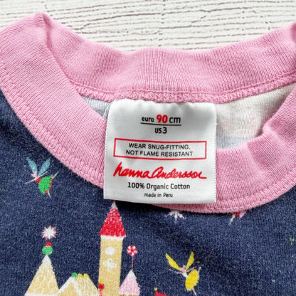 Hanna Andersson Girls Organic Cotton Holiday Pajama Set Navy Gingerbread 3T