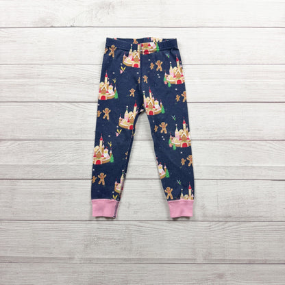 Hanna Andersson Girls Organic Cotton Holiday Pajama Set Navy Gingerbread 3T