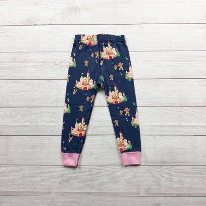 Hanna Andersson Girls Organic Cotton Holiday Pajama Set Navy Gingerbread 3T
