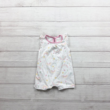 Chick Pea Infant Girls FloralRainbow Print Sleeveless Romper 6-9 Months