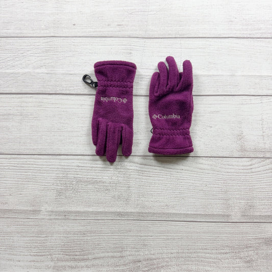 Columbia Youth Fleece Winter Gloves Purple Insulated Warm Design S 8